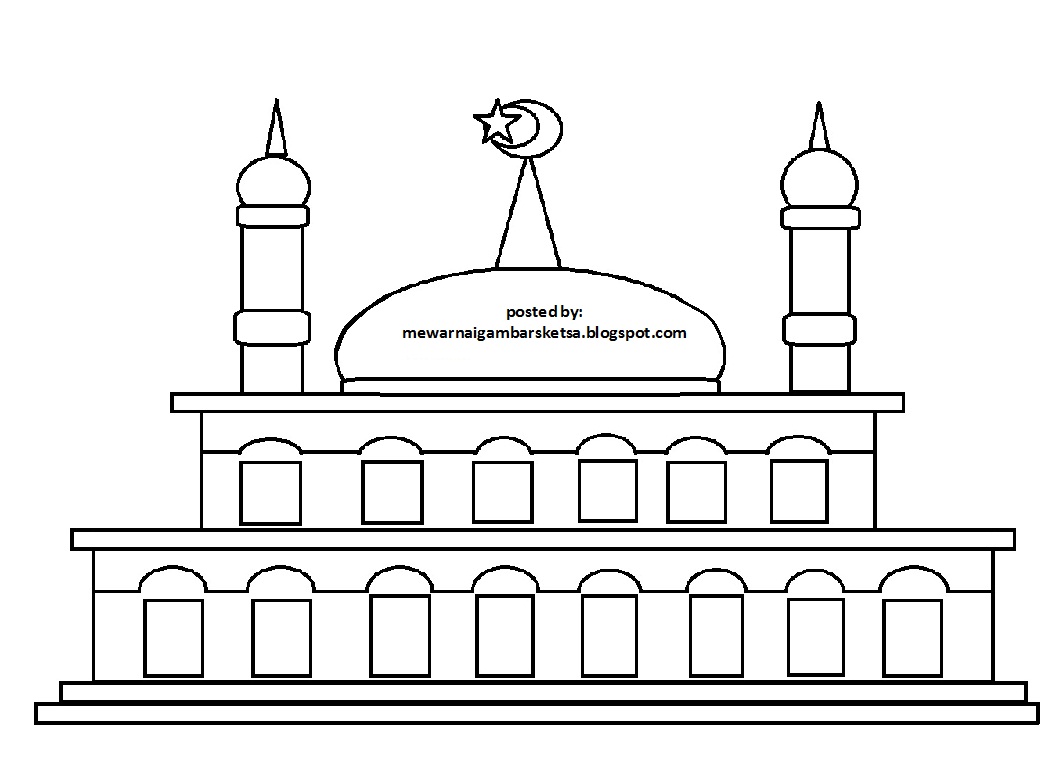35 Ide Gambar  Ilustrasi Sketsa  Masjid  Untuk Proposal 